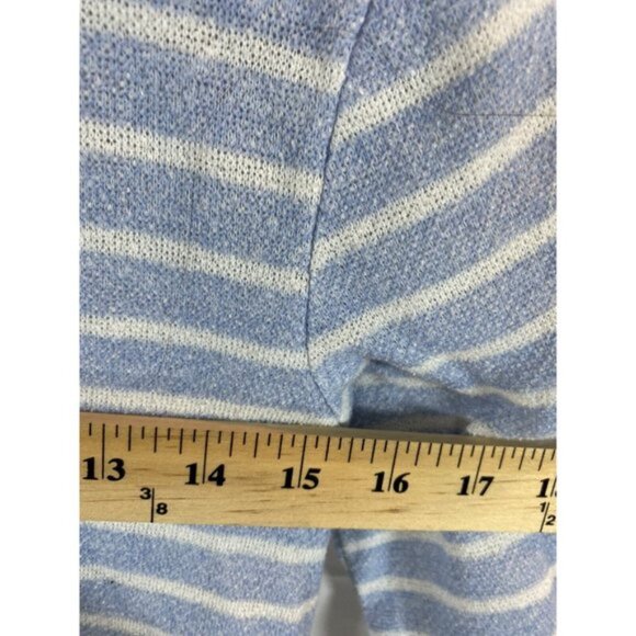 Forever 21 Shirt Womens Small Blue White Striped Pullover Long Sleeve Sweatshirt - Picture 6 of 8